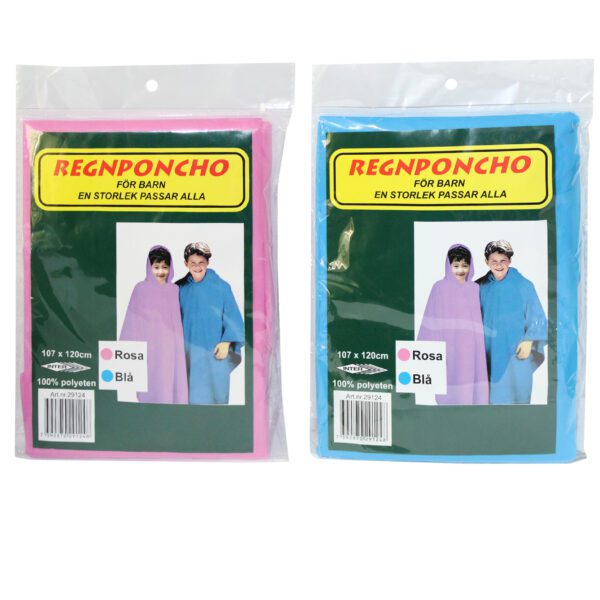 BARNPONCHO 114x183CM 2FG