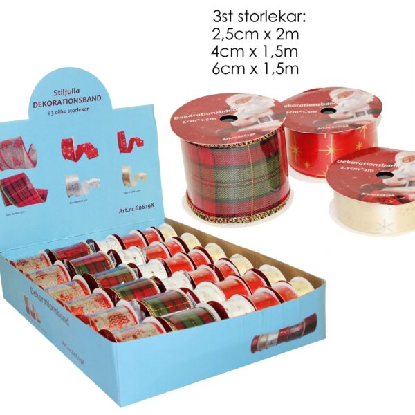 JULBAND 3SORT.STORLEKAR