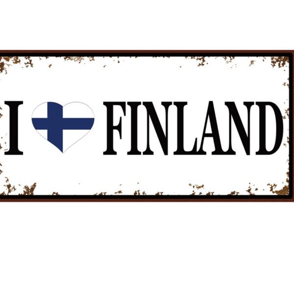PLÅTSKYLT FINLAND 15X31CM