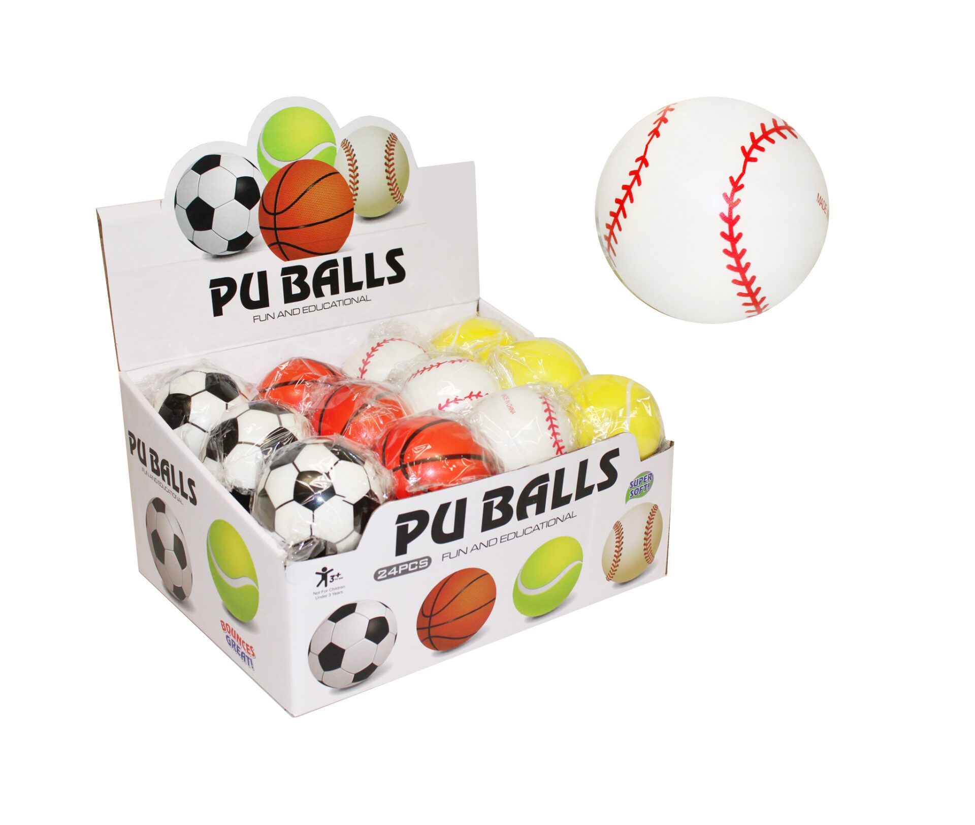 17493 MJUK BOLL 8CM 4SO - Bild 1