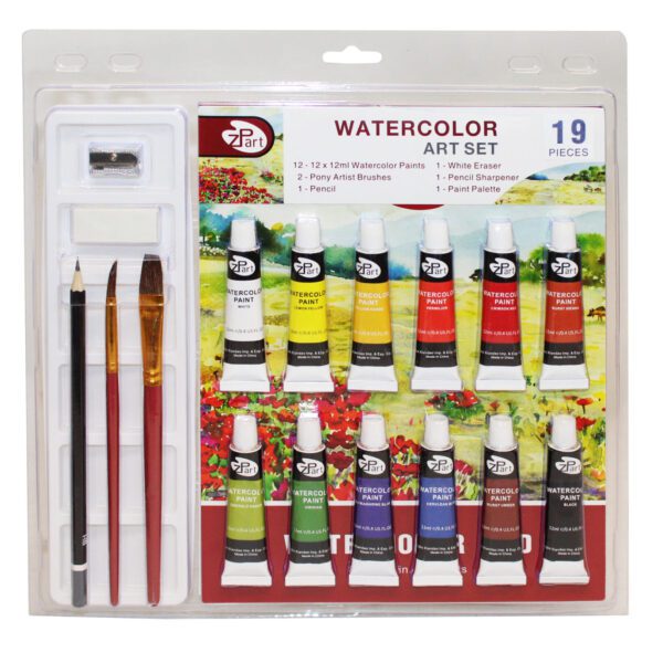 VATTENFÄRGTUBER 12ML 12ST 19-PACK