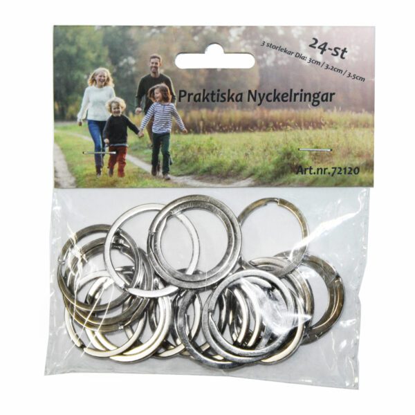 NYCKELRING D: 3 /3.2 /3.5CM 24-PACK