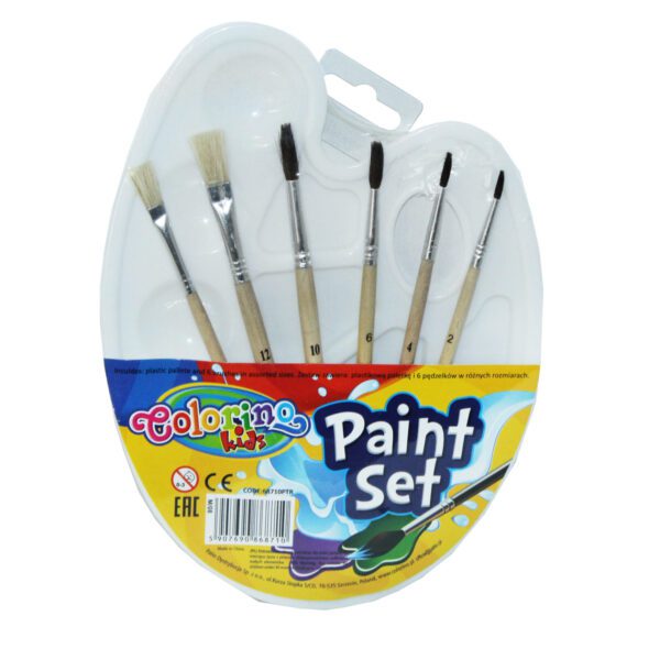 PENSELSET 6-PACK+PALETT 16,5x22,5CM