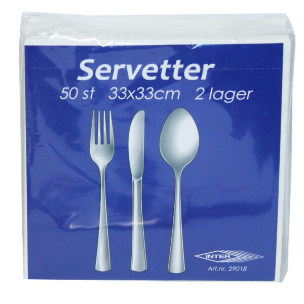SERVETT VIT 50-P 2-LAG 33x33CM