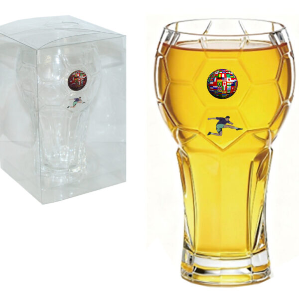 ÖLGLAS FOTBOLL H:16,5CM 600ML