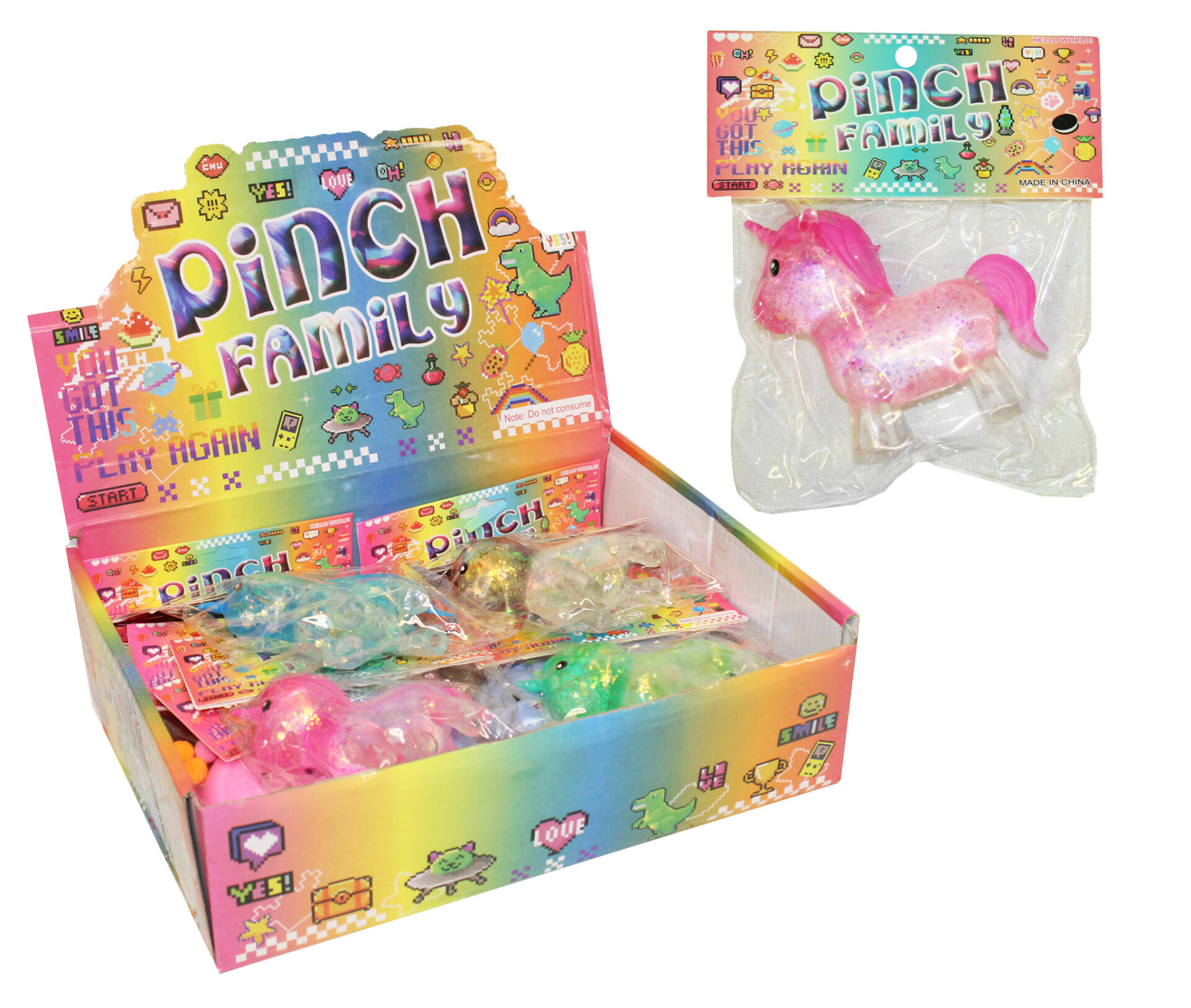 16872 SQUEEZE SUGAR UNICORN 9x8CM 4SOF - Bild 1