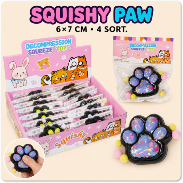 SQUISHY PAW 6x7CM 4SO