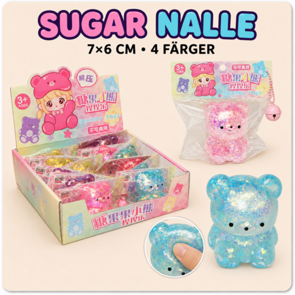 SQUEEZE SUGAR NALLE 7x6CM 4FG