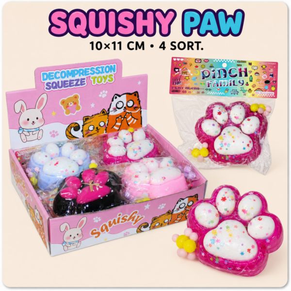 SQUISHY PAW 10x11CM 4SO