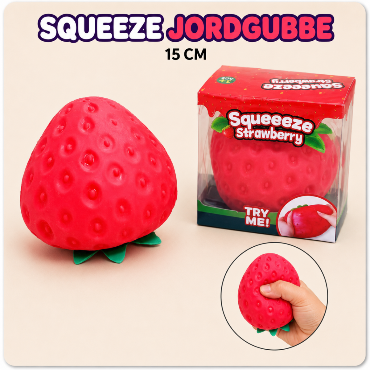 30c3acec-63ac-40a5-a412-35b7ac540824 SQUEEZE JORDGUBBE 15CM - Bild 1