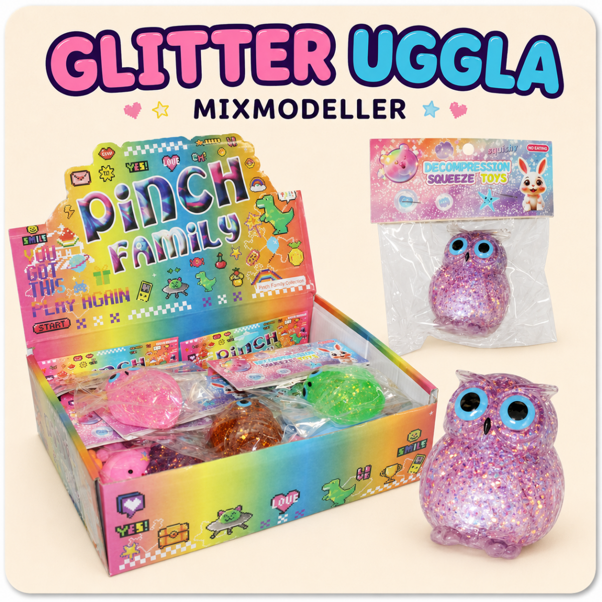 4532bcf6-57fa-41ac-a059-9405131d8fdc SQUEEZE SUGAR UGGLA 6x7CM 4SOF - Bild 1