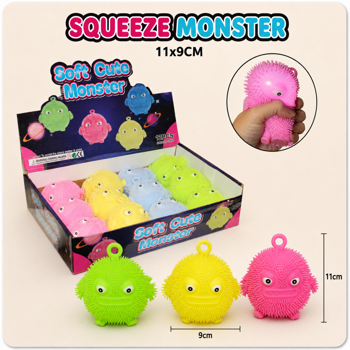 e9314227-8130-4b83-b357-f98474748d65 (2) SQUEEZE MONSTER 11x9CM 4FG - Bild 1