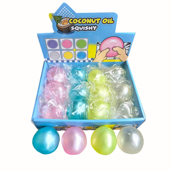 SQUISHY COCONUT OIL BALL 6CM 4SOF