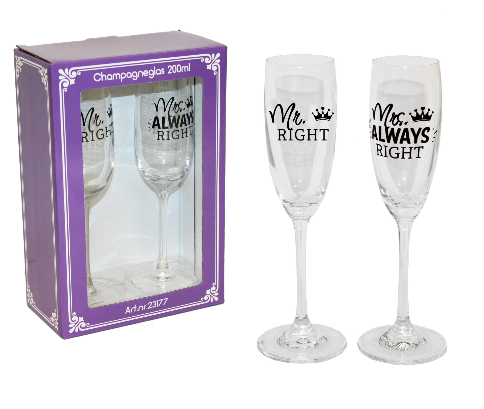 23177 CHAMPAGNEGLAS H:23CM 200ML 2-P - Bild 1