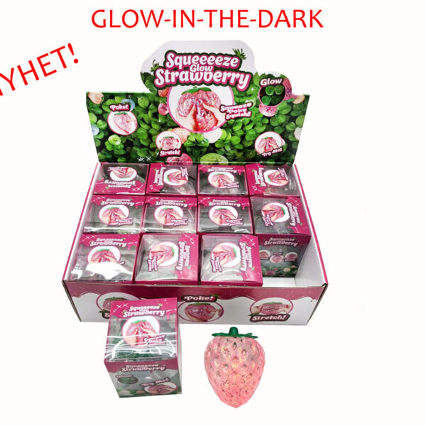 SQUEEZE JORDGUBBE 8CM